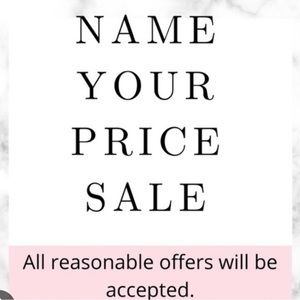 Name your price sale.